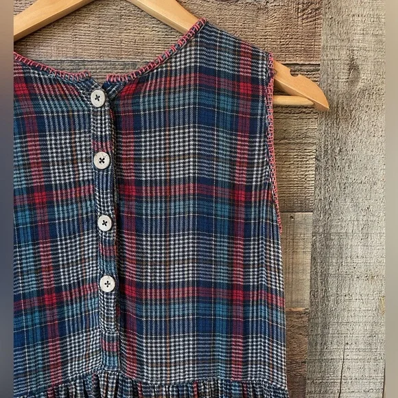 100% Cotton Natural Life Multicolor Plaid Midi Dress | Medium - Picture 9 of 14